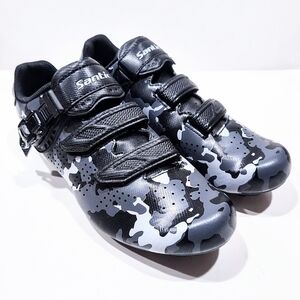 Santic Camo Cycling Shoes Gray Black Unisex EU 41 / 10.4" Indoor Road Spinning